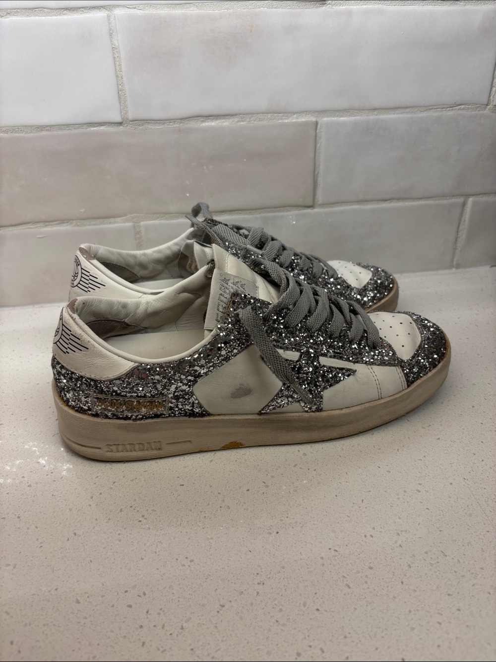 Golden Goose Stardan Glitter Low-Top Sneakers Size 38 - Picture 5 of 13